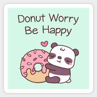 Cute Panda Funny Donut Worry Be Happy Sticker